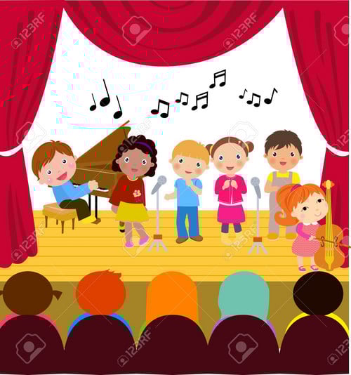 picture of students singing on stage