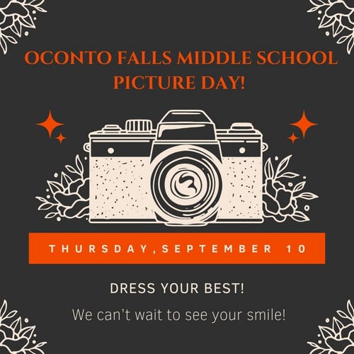 Image with a camera with OFMS School Picture Day September 10