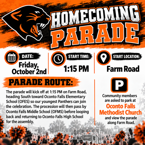 OFHS Homecoming Parade Information